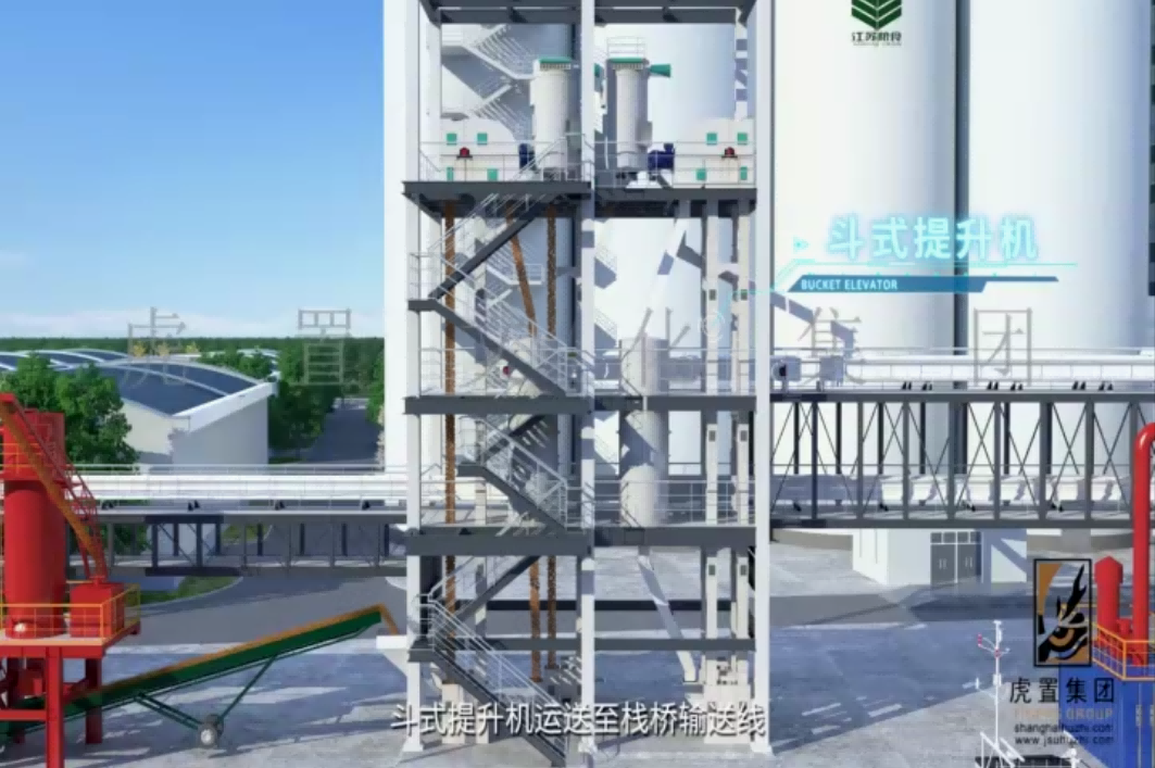 粮食集团栈桥输送及粮食清理系统3D宣传动画展示